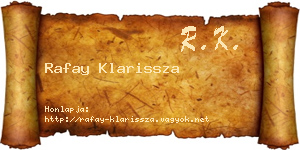 Rafay Klarissza névjegykártya